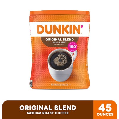 Dunkin' Donuts Original Blend Ground Coffee, Medium Roast, 45 oz.