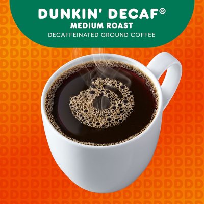 Dunkin' Donuts Decaffeinated Ground Coffee, Medium Roast 45 oz.