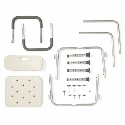 Medline Bath Bench with Back and Padded Arms, White