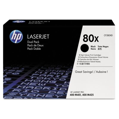 HP 80X Original Laser Jet Black Toner Cartridge, (6,900 Yield) - 2 Pack