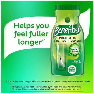 Benefiber Daily Prebiotic Fiber Supplement Powder, Unflavored, 28.9 oz.
