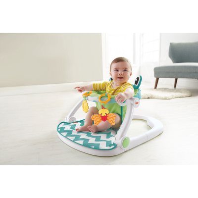 Fisher-Price Sit-Me-Up Floor Seat with 2 Linkable Toys, Citrus Frog