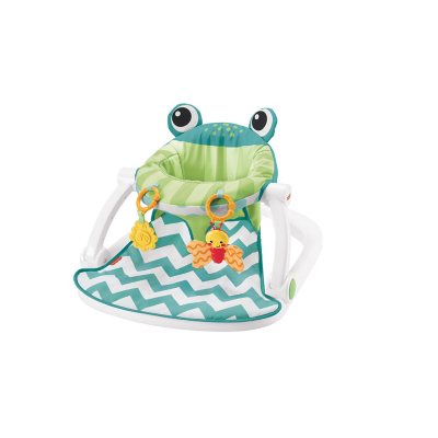Fisher-Price Sit-Me-Up Floor Seat with 2 Linkable Toys, Citrus Frog