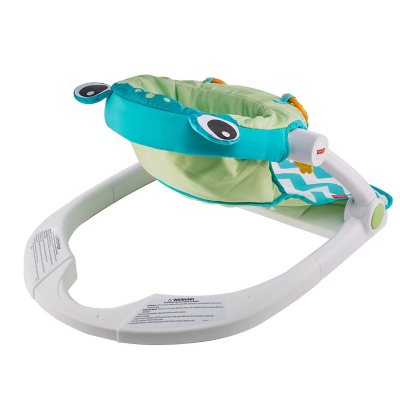 Fisher-Price Sit-Me-Up Floor Seat with 2 Linkable Toys, Citrus Frog
