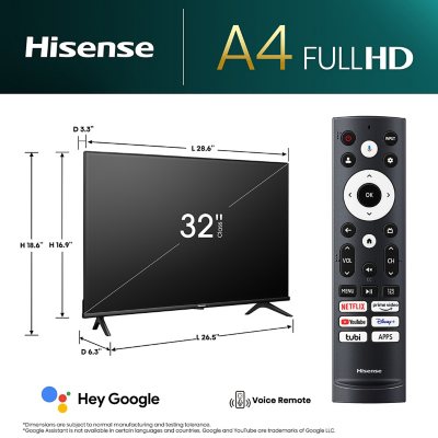 Hisense 32" Class A4 Series Full HD 1080p LED Google Smart TV - 32A45K