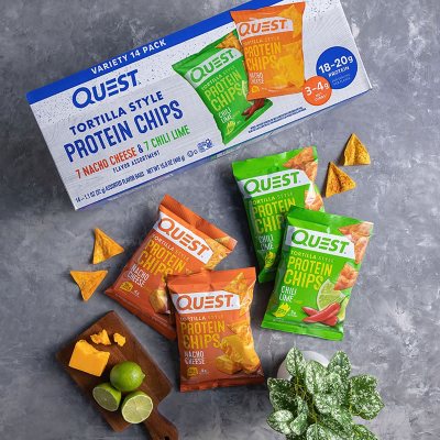 Quest Tortilla Chips Variety Pack, Nacho Cheese and Chili Lime 14 ct.