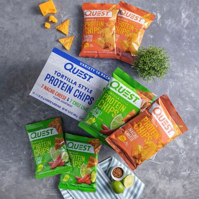Quest Tortilla Chips Variety Pack, Nacho Cheese and Chili Lime 14 ct.