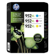خراطيش حبر أصلية عالية الإنتاجية HP 952XL، سماوي/أرجواني/أصفر، 3 عبوات