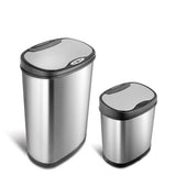 Nine Stars Combo Sensor Trash Can, Stainless Steel  13.2 gal / 3.2 gal