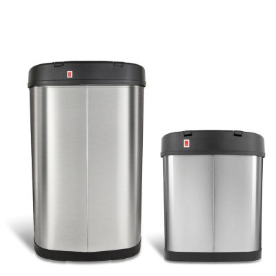 Nine Stars Combo Sensor Trash Can, Stainless Steel 13.2 gal / 3.2 gal