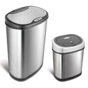 Nine Stars Sensor Trash Cans, Stainless Steel 13.2 gal./3.2 gal.