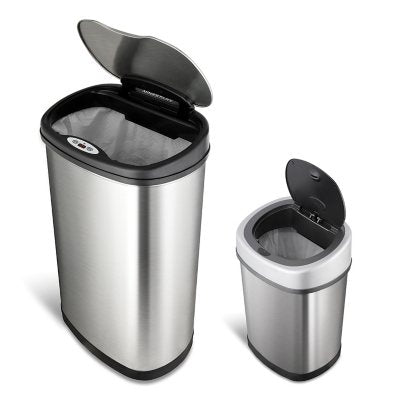 Nine Stars Sensor Trash Cans, Stainless Steel 13.2 gal./3.2 gal.