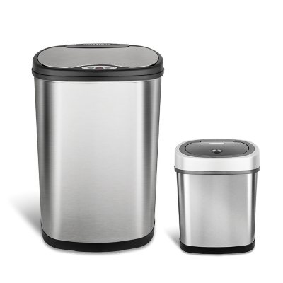 Nine Stars Sensor Trash Cans, Stainless Steel 13.2 gal./3.2 gal.