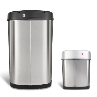 Nine Stars Sensor Trash Cans, Stainless Steel 13.2 gal./3.2 gal.