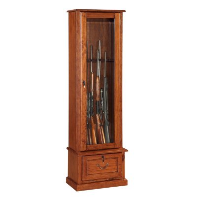 8-Gun Fully Locked Cabinet With Solid Wood Finish