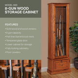 8-Gun Fully Locked Cabinet With Solid Wood Finish