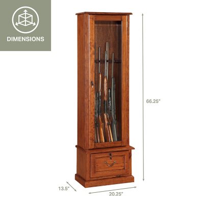 8-Gun Fully Locked Cabinet With Solid Wood Finish