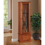 8-Gun Fully Locked Cabinet With Solid Wood Finish