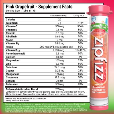 Zipfizz Energy Drink Mix, Pink Grapefruit (20 ct.)