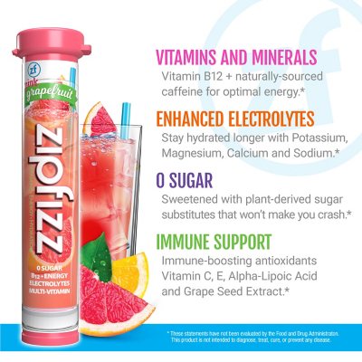 Zipfizz Energy Drink Mix, Pink Grapefruit (20 ct.)