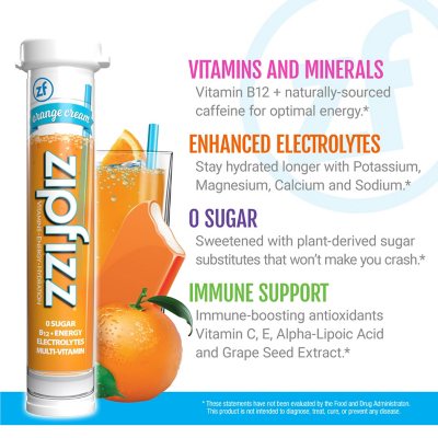 Zipfizz Energy Drink Mix, Orange Cream 20 ct.