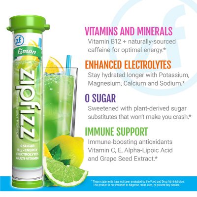 Zipfizz Energy Drink Mix, Limon 20 ct.