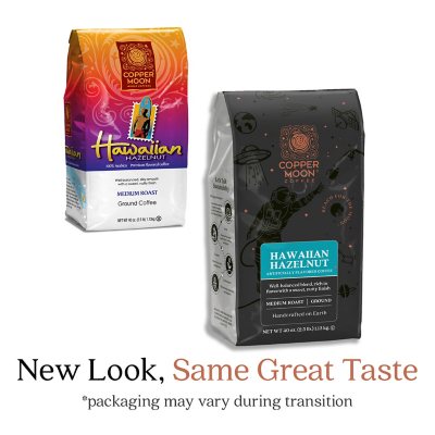 Copper Moon World Medium Roast Ground Coffee, Hawaiian Hazelnut, 40 oz.