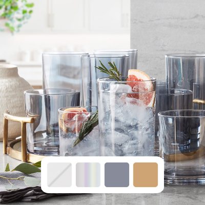 Member's Mark 16-Piece Crystal Drinkware Set, Choose Color