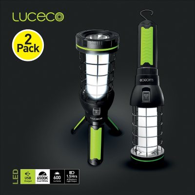 Luceco Rechargeable Olympia Tripod 360ÃÂ° Work Light Twin Pack