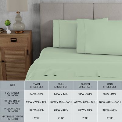 Ultimate Percale Cool and Breathable 100% Cotton Sheet Set & Pillowcases, Assorted Colors and Sizes