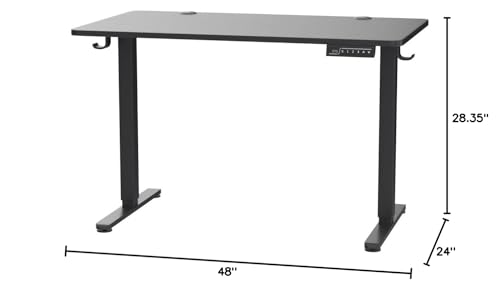 ErGear Height Adjustable Electric Standing Desk, 47.2 x 23.6 Inches Sit Stand up Desk, Memory Computer Home Office Desk with Two-Piece Desktop (Black)