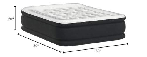 King Koil Luxury Air Mattress Queen with Built in Pump, Integrated Premium Pillow Inflatable Airbed for Guests, Camping & Home (Manufacturer Warranty)