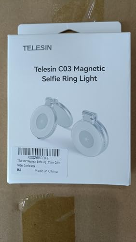 TELESIN C03 Magnetic Selfie Light, Phone Light Compatible with iPhone Magsafe, CRI97 360° LED Selfie Ring Fill Light with Mirror for Selfies/Photography/TikTok/Zoom Calls/Video Conference