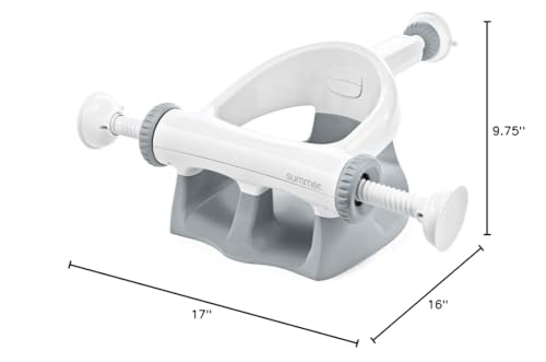 Ingenuity My Bath Seat for Sit-Up Baby Bathing, Sure & Secure Suction Cups, ASTM Safety Tested & Approved, Backrest for Assisted Sitting, Easy Setup & Storage, Gray