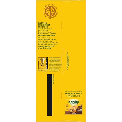 belVita Breakfast Bars Biscuits, Cinnamon Brown Sugar, Value Pack, 12 Packs (4 Biscuits Per Pack)