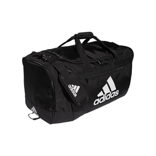 adidas Unisex Defender 4 Large Duffel Bag, Black/White, One Size