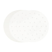 100 PCS Bamboo Steamer Liner, 10" Round Air Fryer Parchment Paper with Holes, White Anti-Stick Steamer Paper