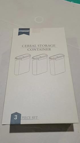 Vtopmart Cereal Containers Set, 3 PCS Airtight Food Storage Container with Flip-Top Lids, Plastic Organizer Dispenser for Kitchen, Pantry Organization (135.2oz/4L)