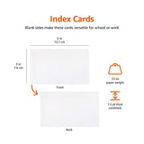 Amazon Basics Ruled Lined Index Note Cards, 500 Count, 5 Pack of 100, White, 5 in x 8 in