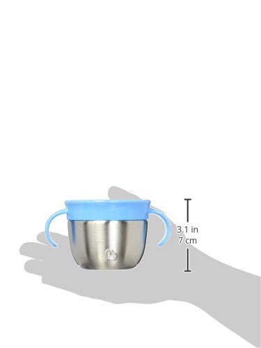 Munchkin® Snack+™ Stainless Steel Snack Catcher Cup with Lid, 9 Ounce, Blue, 1 Pack