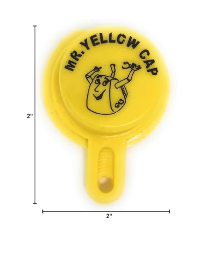 Mr Yellow Cap Gas Can Spout Replacement Old Style For 𝐎𝐥𝐝 𝐒𝐭𝐲𝐥𝐞 𝐁𝐥𝐢𝐭𝐳 𝐂𝐨𝐧𝐭𝐚𝐢𝐧𝐞𝐫𝐬 𝐎𝐍𝐋𝐘 - 2 Gas Can Nozzle Replacement, 2 Gas Caps & 2 Thread Rings, Fuel Can Spout Replacement, Gas Tank Nozzle