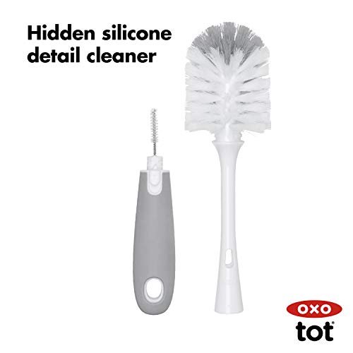 OXO Tot Bottle Brush with Nipple Cleaner and Stand - Gray