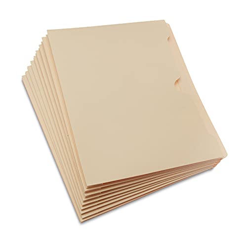 Amazon Basics File Folders Jacket, Reinforced Straight-Cut Tab, Flat-No Expansion, Letter Size, Manila, 100-Pack - AMZ600