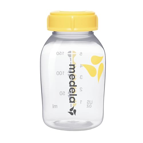 Breast Milk Collection and Storage Bottles with Solid Lids - 6pk/5oz-150mL Breastmilk Container, Compatible with Medela Breast Pumps and Made Without BPA
