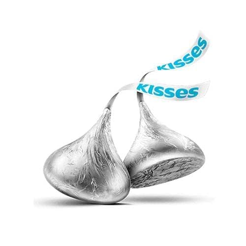 Hershey Kisses Milk Chocolate Candy - 200 Pieces Hershey Kisses Bulk - Silver Kisses Chocolate Candy Individually Wrapped - Bulk Candy for Party Favors, Snacking and Sharing - 2 Pounds