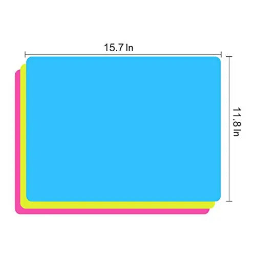 3 Pack Silicone mat Large Silicone Sheets for Crafts, Liquid, Resin Jewelry Casting Molds Mat, Silicone Placemat 15.7” x 11.8” (Blue & Rose Red & Green)