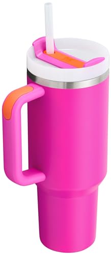 Stanley Quencher H2.0 Tumbler with Handle and Straw 40 oz | Flowstate 3-Position Lid | Cup Holder Compatible for Travel | Insulated Stainless Steel Cup | BPA-Free | Vivid Violet