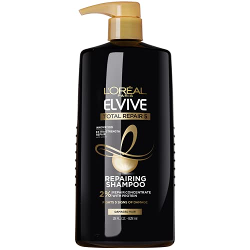 L’Oréal Paris Elvive Total Repair 5 Repairing Shampoo and Conditioner for Damaged Hair, 28 Ounce (Set of 2)