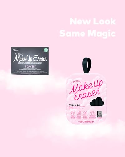 The Original MakeUp Eraser, 7-Day Set, Erase All Makeup With Just Water, Including Waterproof Mascara, Eyeliner, Foundation, Lipstick, Sunscreen, and More! Chic Black, 7ct.