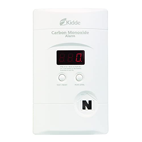 Kidde Carbon Monoxide Detector, Plug In Wall with 9-Volt Battery Backup, Digital LED Display